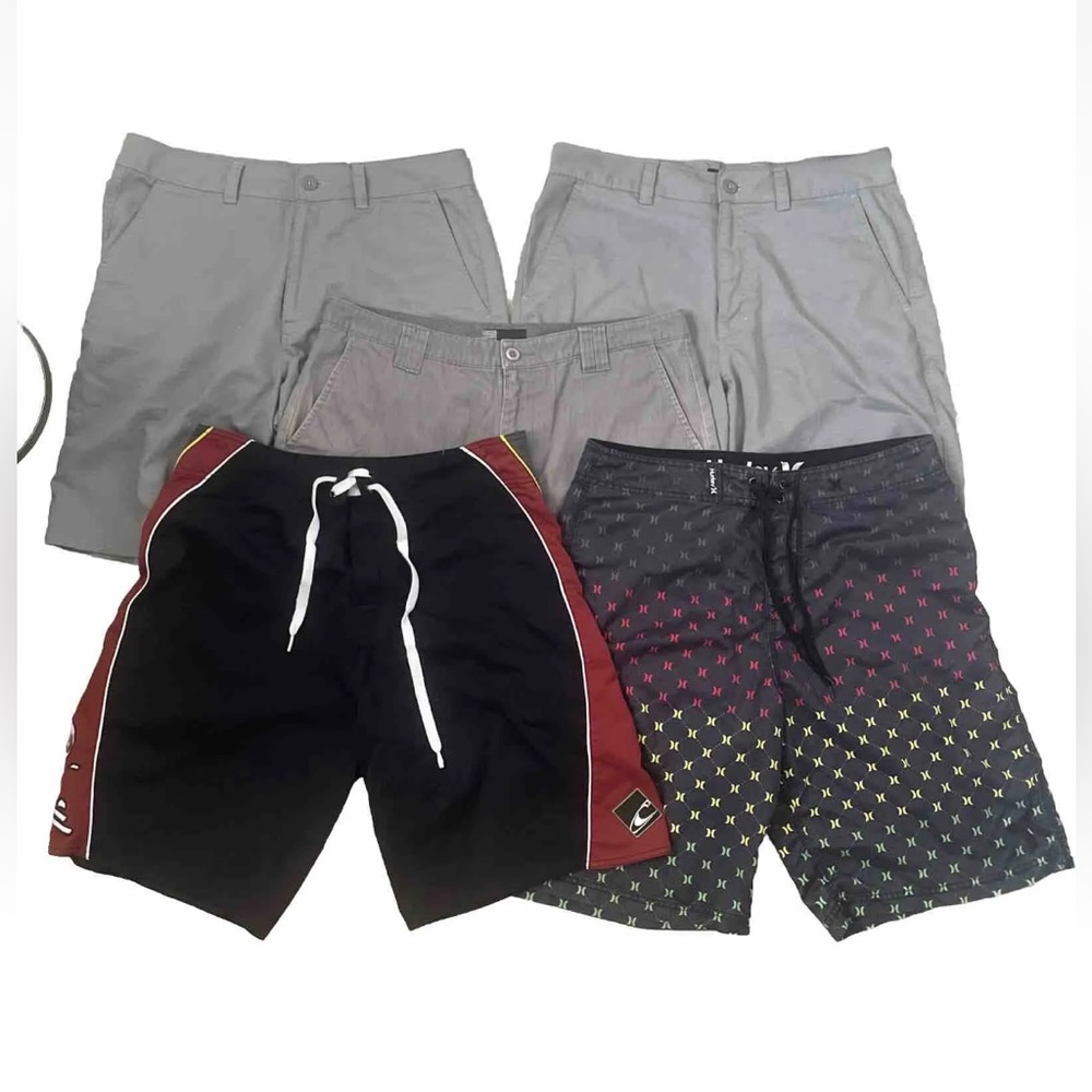 Men’s Board Shorts Lot Of 4 O’Neil & 1 Hurley Swim/Surf Shorts Sizes 32-34